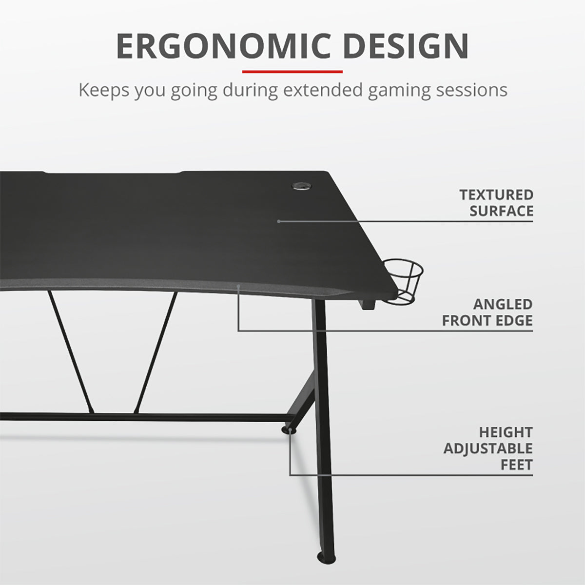 ESCRITORIO GAMING TRUST GXT 711 DOMINUS GAMING DESK BLACK