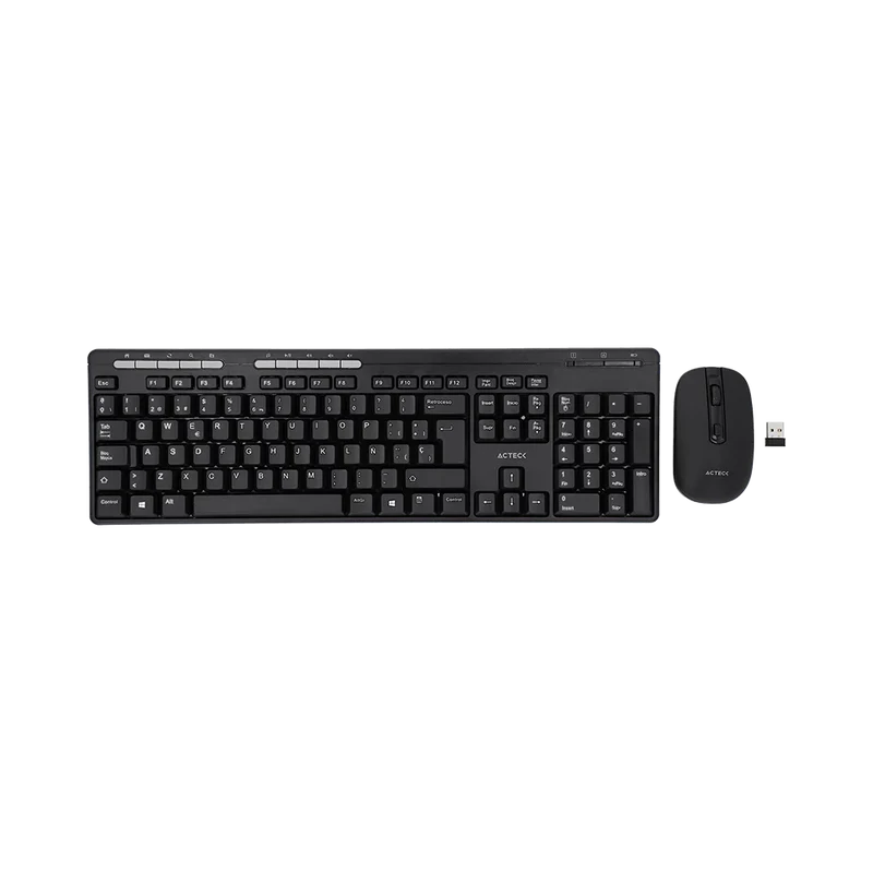 KIT ACTECK CREATOR MK450 / TECLADO Y MOUSE / INALAMBRICO / RECEPTOR USB / 104 TECLAS / OPTICO / 1600 DPI / NEGRO / AC-931748