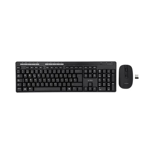 KIT ACTECK CREATOR MK450 / TECLADO Y MOUSE / INALAMBRICO / RECEPTOR USB / 104 TECLAS / OPTICO / 1600 DPI / NEGRO / AC-931748