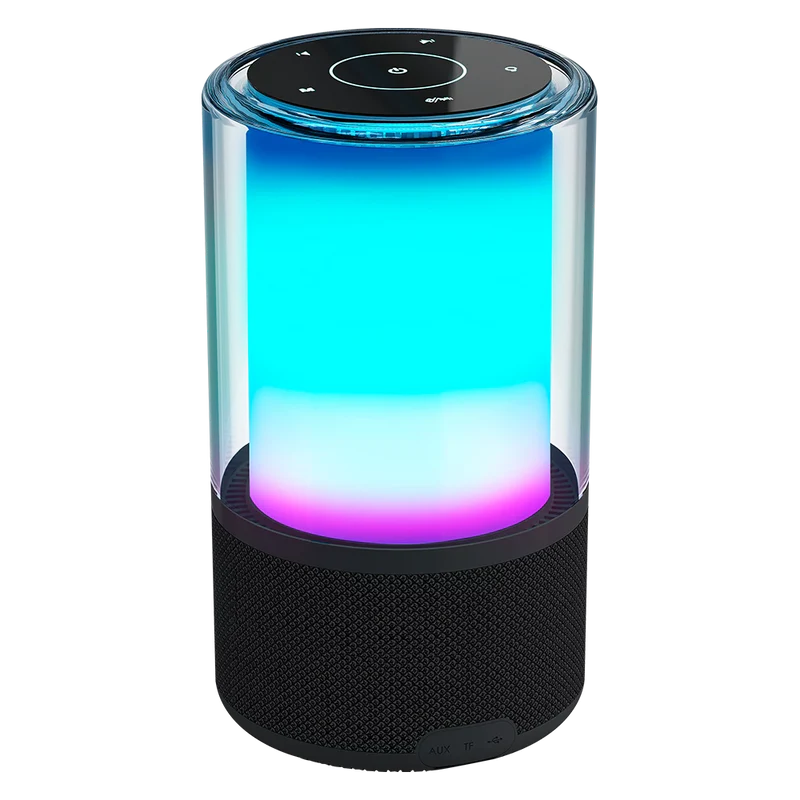 BOCINA ACTECK GLEE PURE AP70 / INALAMBRICA / BLUETOOTH - CONEXION TWS  3.5 MM / SONIDO ESTEREO / 20 W / ILUMINACION LED / SUBWOOFER / NEGRO / AC-936385