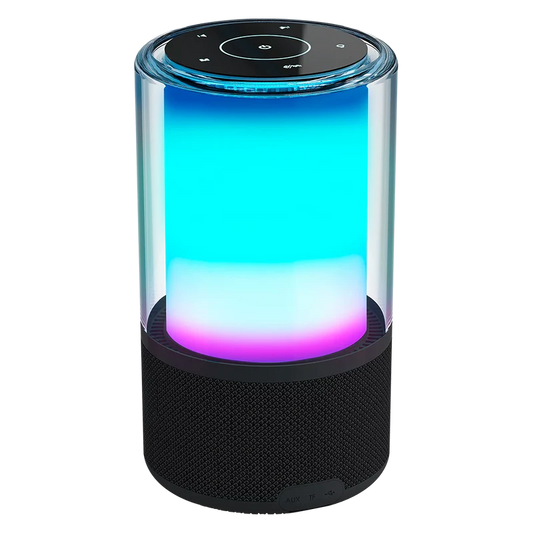 BOCINA ACTECK GLEE PURE AP70 / INALAMBRICA / BLUETOOTH - CONEXION TWS  3.5 MM / SONIDO ESTEREO / 20 W / ILUMINACION LED / SUBWOOFER / NEGRO / AC-936385