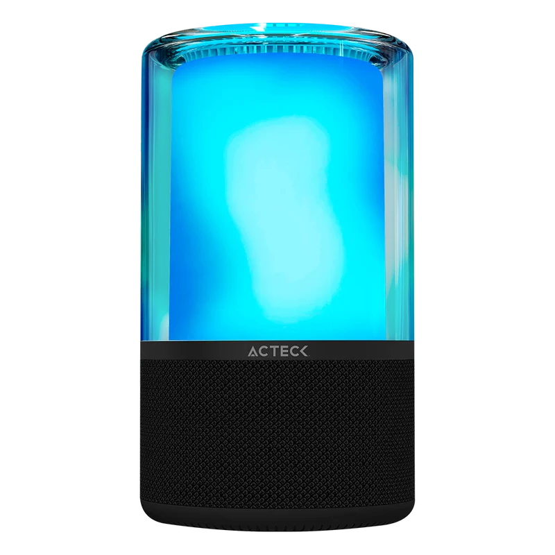 BOCINA ACTECK GLEE PURE AP70 / INALAMBRICA / BLUETOOTH - CONEXION TWS  3.5 MM / SONIDO ESTEREO / 20 W / ILUMINACION LED / SUBWOOFER / NEGRO / AC-936385