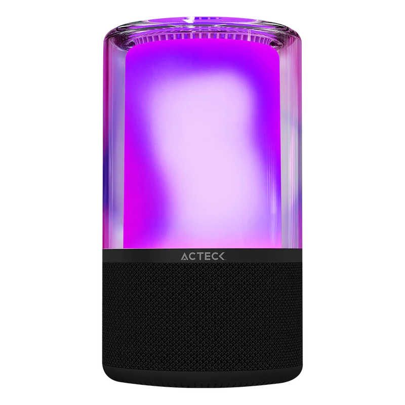 BOCINA ACTECK GLEE PURE AP70 / INALAMBRICA / BLUETOOTH - CONEXION TWS  3.5 MM / SONIDO ESTEREO / 20 W / ILUMINACION LED / SUBWOOFER / NEGRO / AC-936385