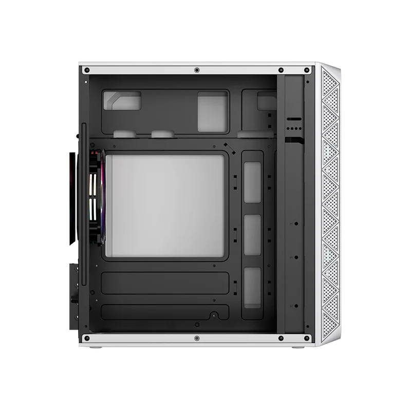 GABINETE ACTECK DOOM PRO MESH GI730M / MINI TORRE / MINI ITX, MICRO ATX / FUENTE DE PODER 600 W / PANEL CRISTAL TEMPLADO / VENTILADOR FRGB / 3 AÑOS DE GARANTIA / BLANCO / AC-939256