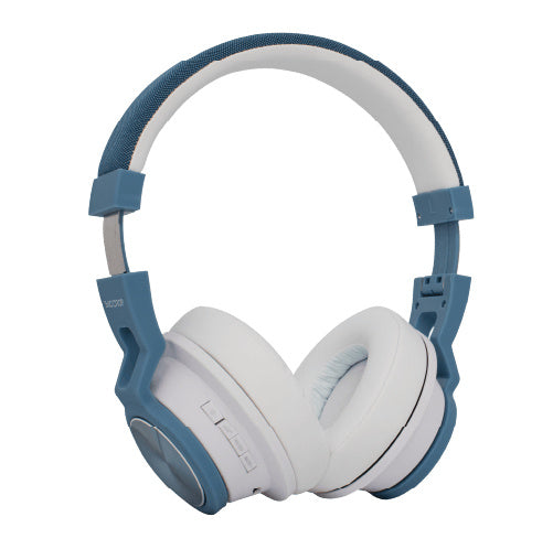 AUDIFONOS BACKDROP INALAMBRICOS DE DIADEMA BLUETOOTH - ALAMBRICOS COLOR BLANCO CON AZUL