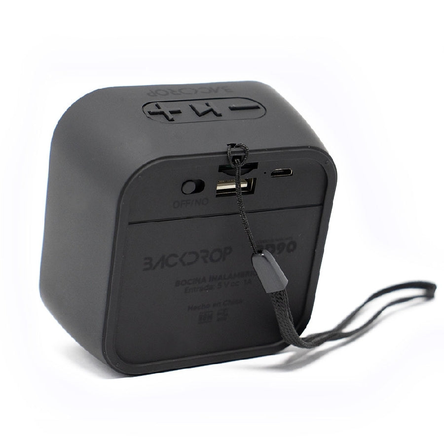 BOCINA BLUETOOTH BD90 BACKDROP NEGRA 3W SD CARD/MANOS LIBRES/BT/RADIO FM/USB