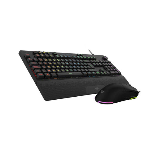 KIT TECLADO Y MOUSE ALAMBRICO, SQUAD MASTER PRO KTM777 NEGRO