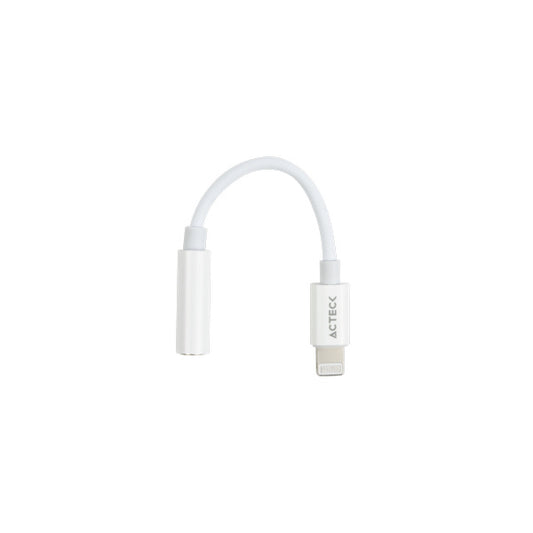 ADAPTADOR ACTECK SHIFT PLUS  AL405 / LIGHTNING A AUX 3.5 MM / 11 CM / BLANCO / AC-934848