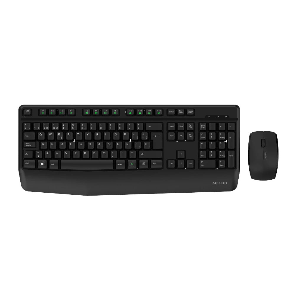 KIT ACTECK COMBO CREATOR PLUS MK465 / TECLADO Y MOUSE / INALAMBRICO / RECEPTOR USB / 105 TECLAS / OPTICO / 1200 DPI / NEGRO / AC-936354