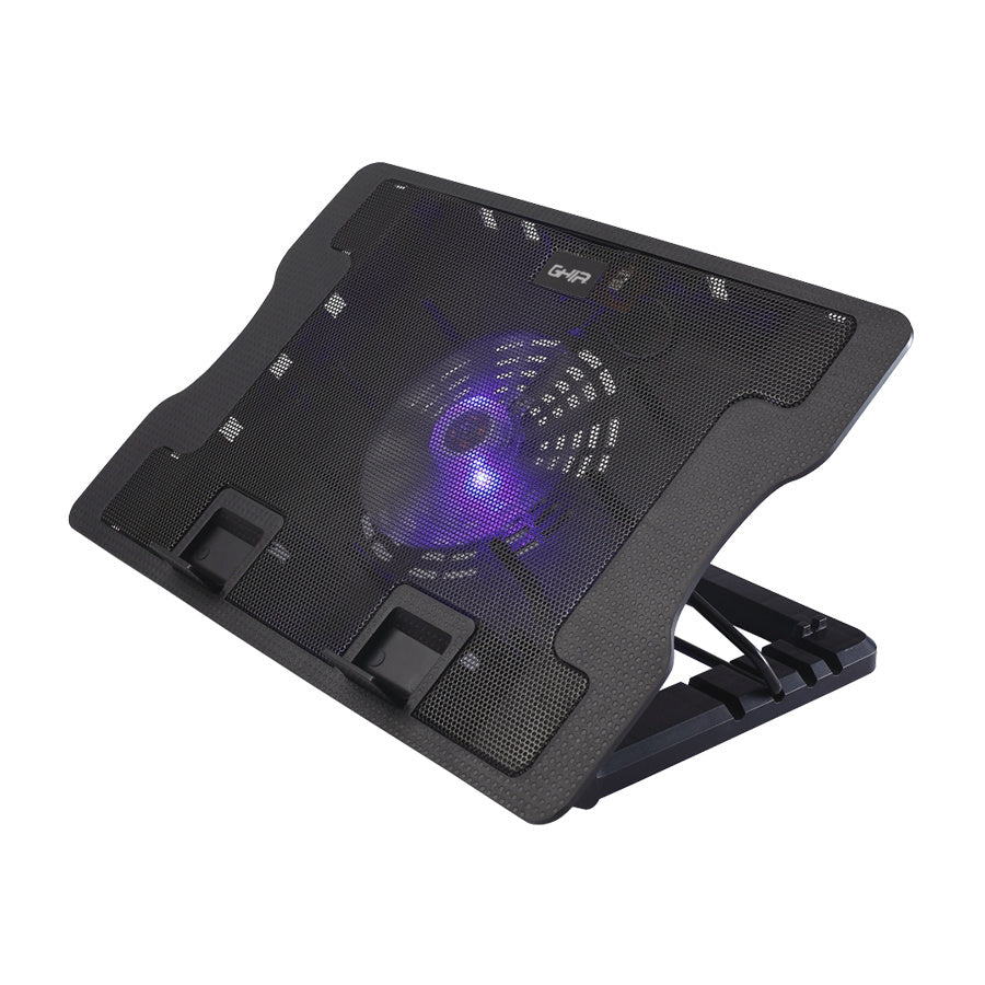 BASE ENFRIADORA GHIA / PARA LAPTOP / CON VENTILADOR Y LUZ LED / USB