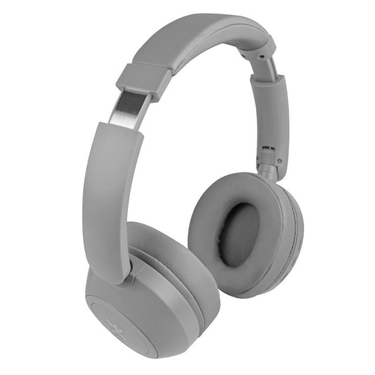 AUDIFONOS ON-EAR INALAMBRICOS PLEGABLES MANOS LIBRES CON BT PERFECT CHOICE SOUNDIA - GRIS