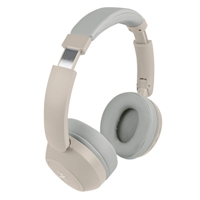 AUDIFONOS ON-EAR INALAMBRICOS PLEGABLES MANOS LIBRES CON BT PERFECT CHOICE SOUNDIA - TAUPE