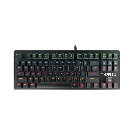 TECLADO MECANICO GAMDIAS LED 7 COLORES, 87 TECLAS, BLUE SWITCH, NEGRO