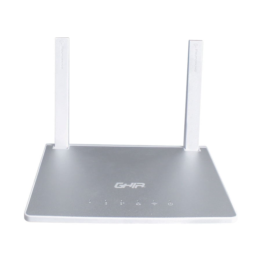 ROUTER INALAMBRICO GHIA 300MBPS 802. MULTIMODO ACCESS POINT REPETIDOR WISP 11N/G/B 3 PUERTOS LAN 10/100 1 PUERTO WAN 10/100 2 ANTENAS FIJAS EXTERNAS 5DBI