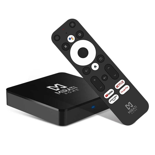 TV BOX MIRATI ANDROID TV 1O CERTIFICADO CON CHROMECAST BUILT IN Y GOOGLE ASISSTANT / 1GB RAM / 8GB ALMACENAMIENTO/ FULL HD/ HDMI/ USB /MICRO SD/ WIFI/ BT 4.2 / RJ45