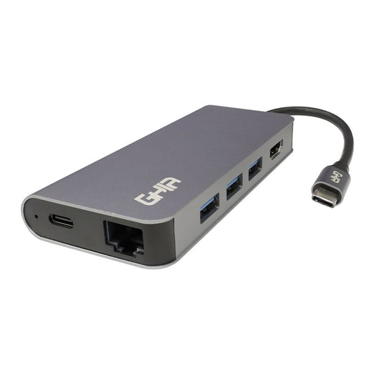 ADAPTADOR MULTIPUERTO / DOCKING STATION 8 EN 1 GHIA USB 3.1 DE TIPO C A HDMI/RJ45/USB 3.1 3/MICRO SD/ MEMORIA SD / C PD